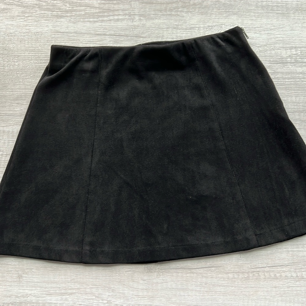 Brant Melville John Galt Black Suede Mini Skirt